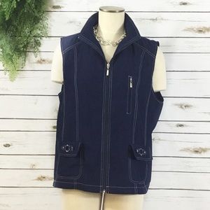 Allison Daley Navy Blue Zip vest size 14